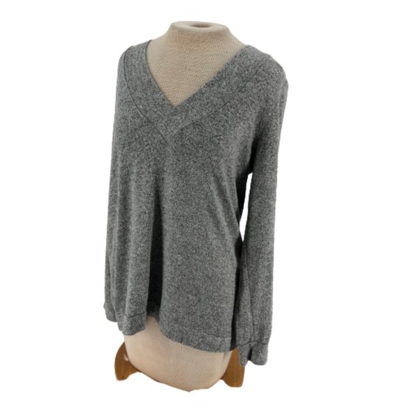 Harlowe & Graham Sweaters - Harlowe & Graham V Neck Slub Heather Knit Top